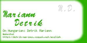 mariann detrik business card